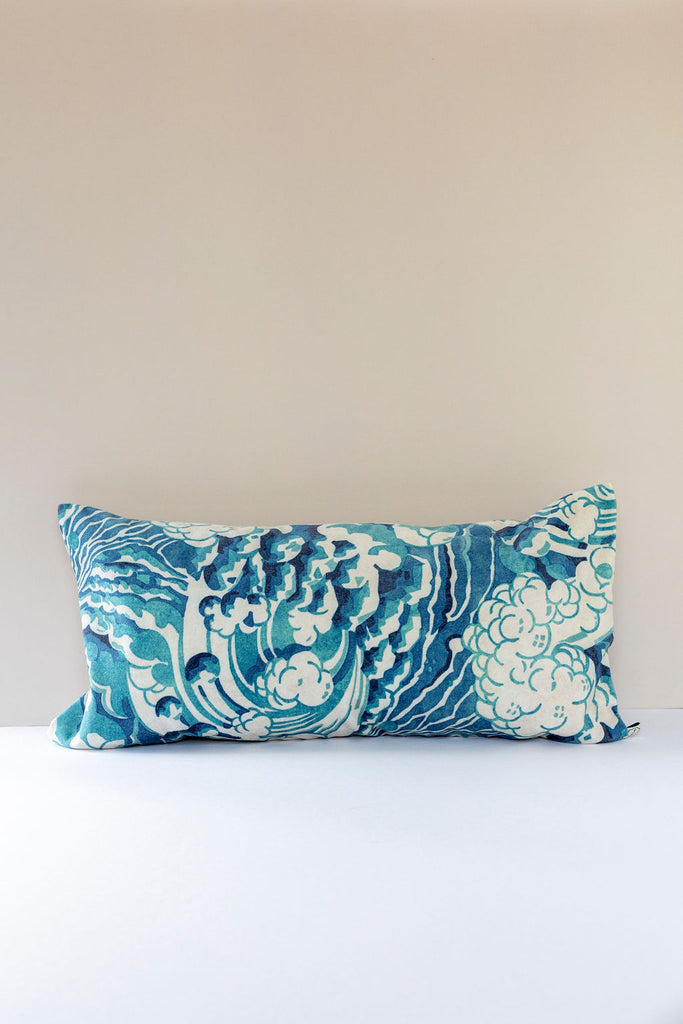 The Wave Cushion in Mineral Blue 30 x 60cm