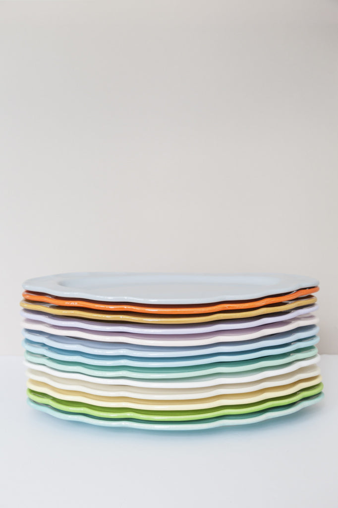 large oval scalloped platters