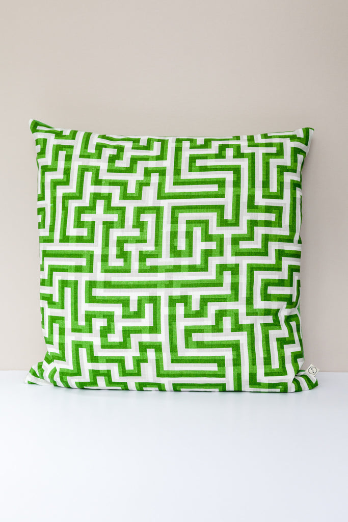 Meander cushions in Emerald Green: Anni Albers