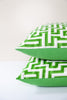 Meander cushions in Emerald Green: Anni Albers