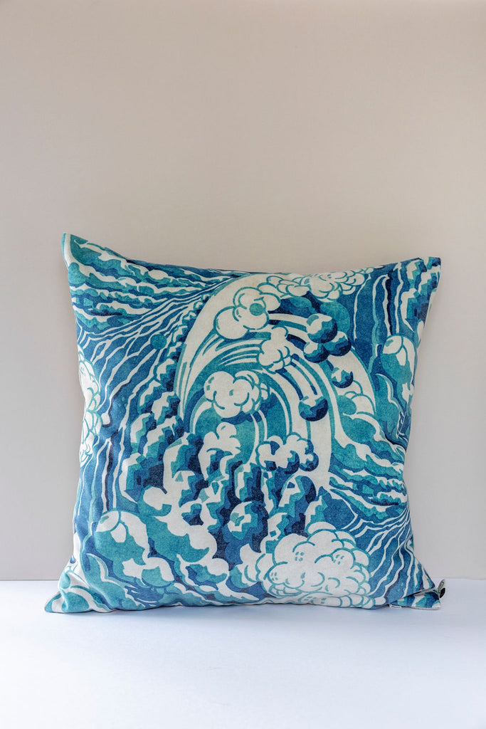 The Wave Cushion in Mineral Blue 50 x 50cm